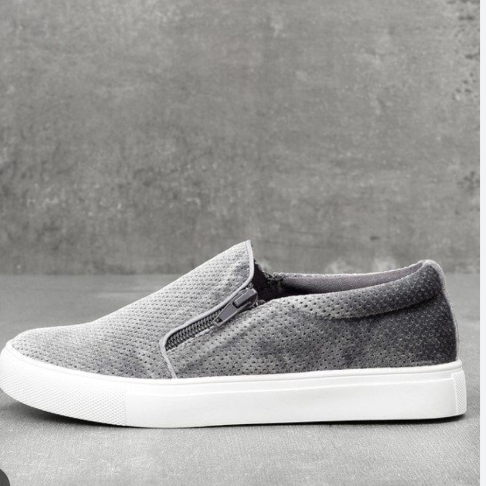 Slip-On Perforated Casual Sneakers in Gray